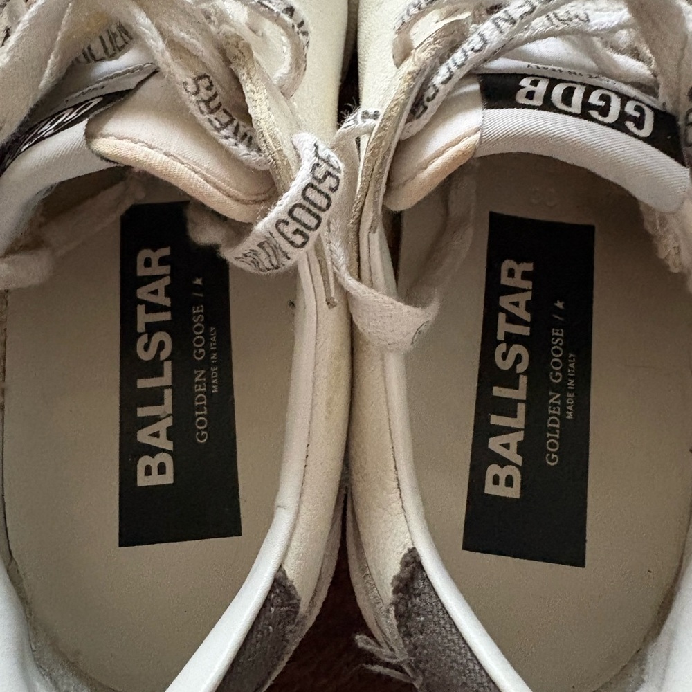 Golden Goose Cream and Gray Ballstar Sneakers - Picture 3 of 5